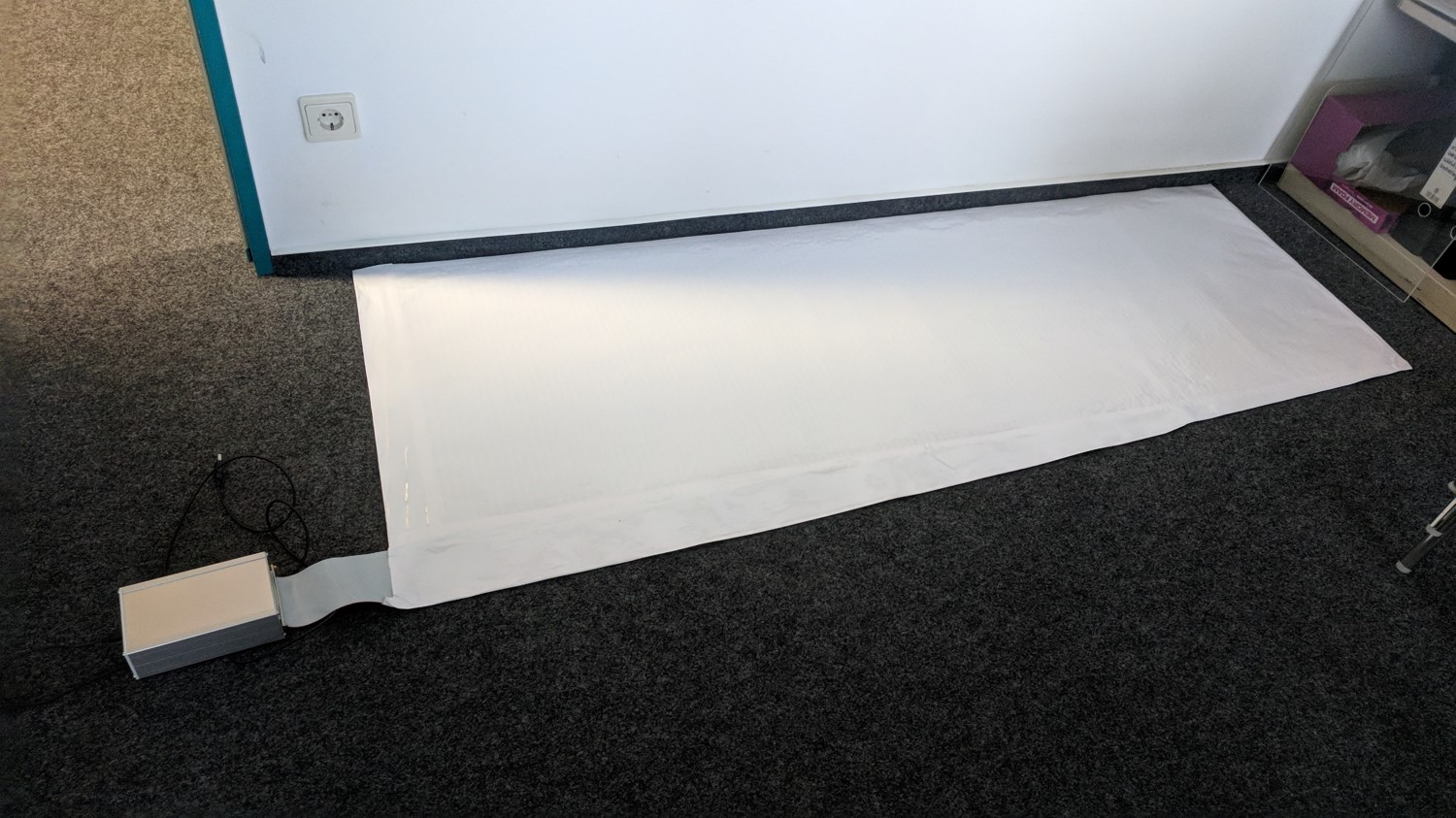 Final sensor mat prototype (to be placed below a yoga mat).